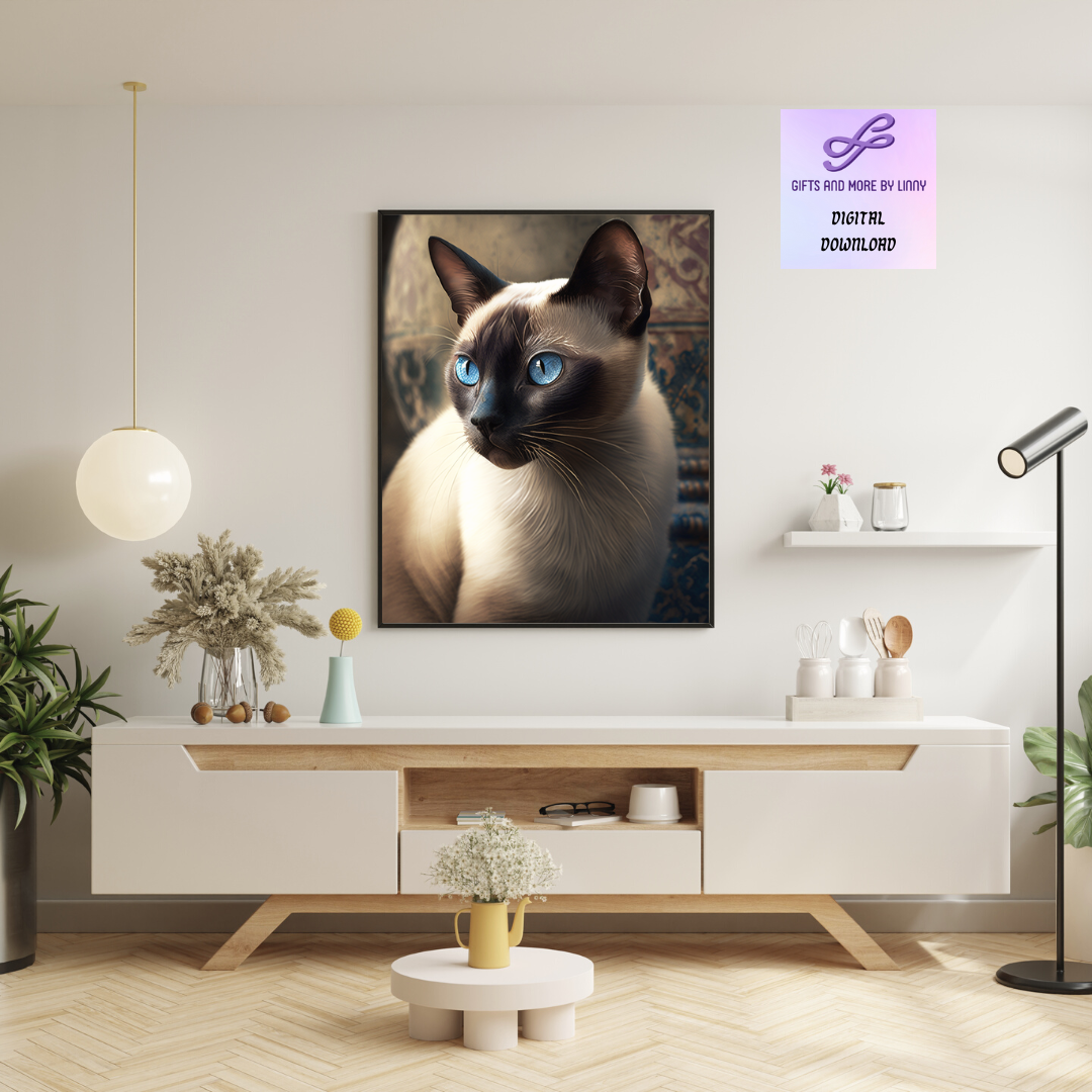Ginger, Siamese Cat Digital Download