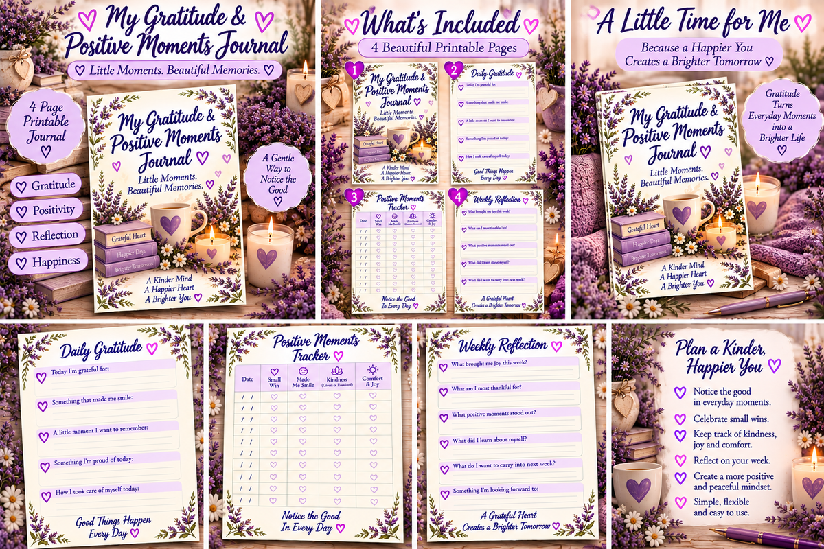 My Gratitude and Positive Moments Journal β Printable Gratitude and Reflection Pages