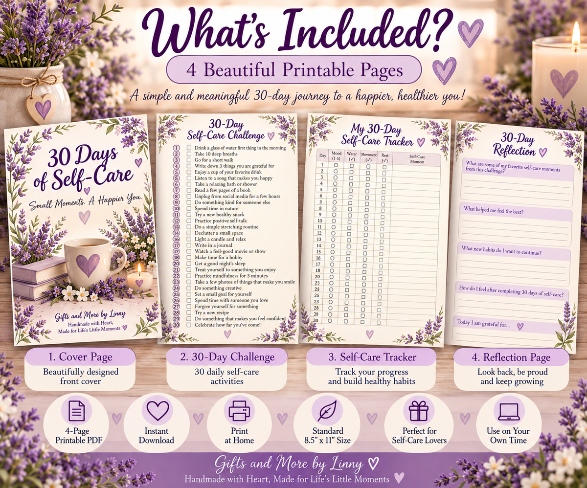 30 Days of Self-Care β Printable Challenge & Self-Care Tracker