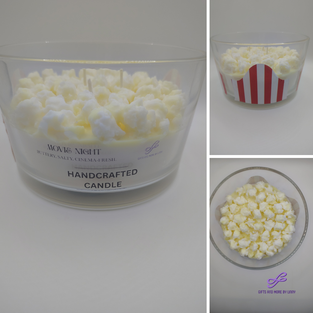 Movie Night Handcrafted Candle 24oz Jar