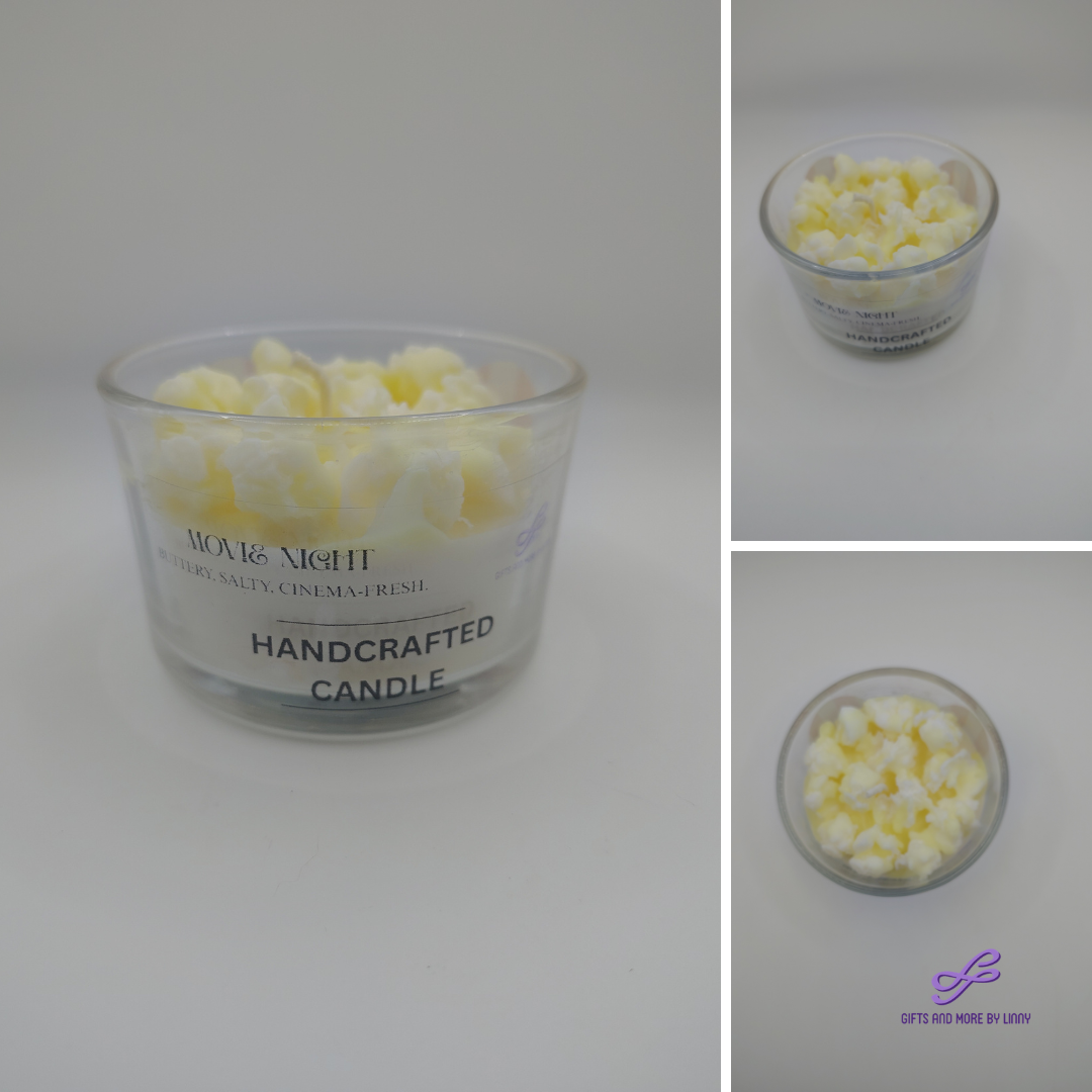 Movie Night Handcrafted Candle 4oz Jar