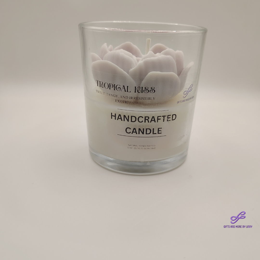 Rose Heart Glow Handcrafted Candle 8oz Jar