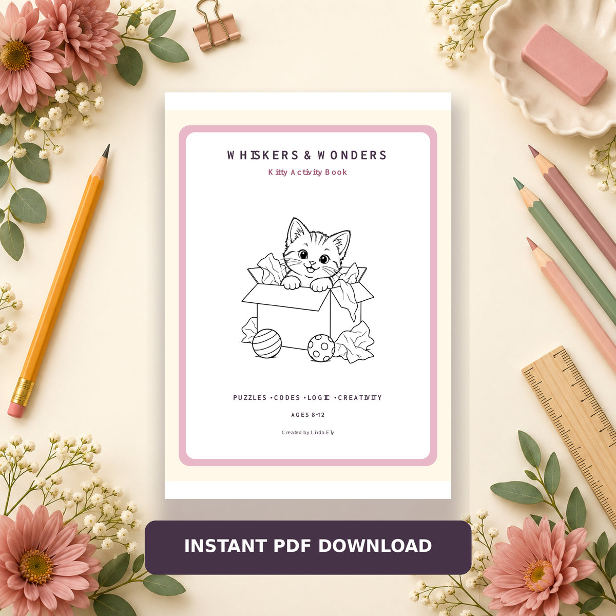 Whiskers & Wonders Kitty Activity Book – Printable Activities for Ages 8–12
