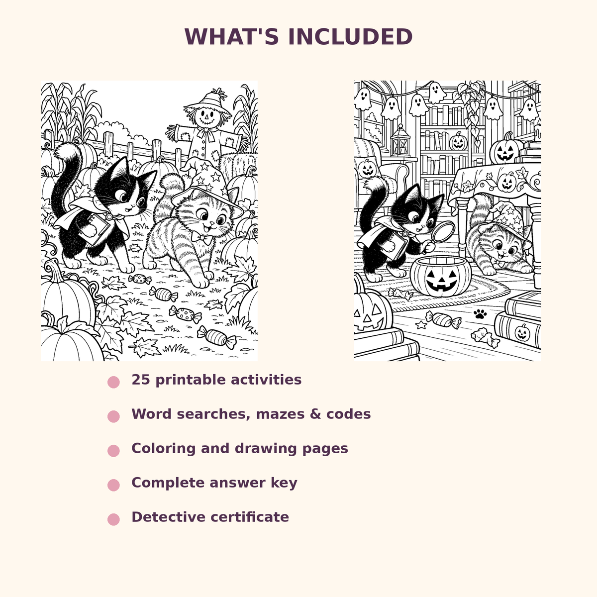 Moxie and Mittens Halloween Activity Book – 25 Printable Puzzles for Kids Ages 6–9