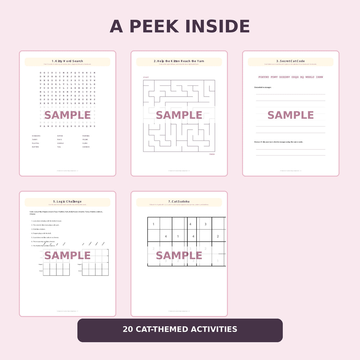 Whiskers & Wonders Kitty Activity Book – Printable Activities for Ages 8–12