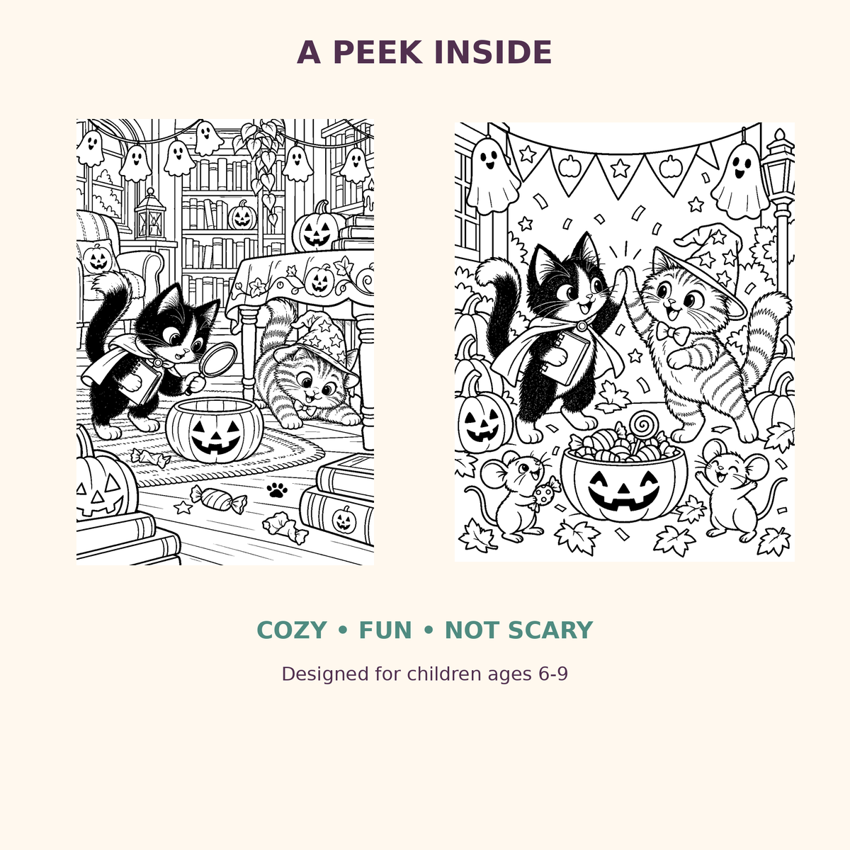 Moxie and Mittens Halloween Activity Book – 25 Printable Puzzles for Kids Ages 6–9