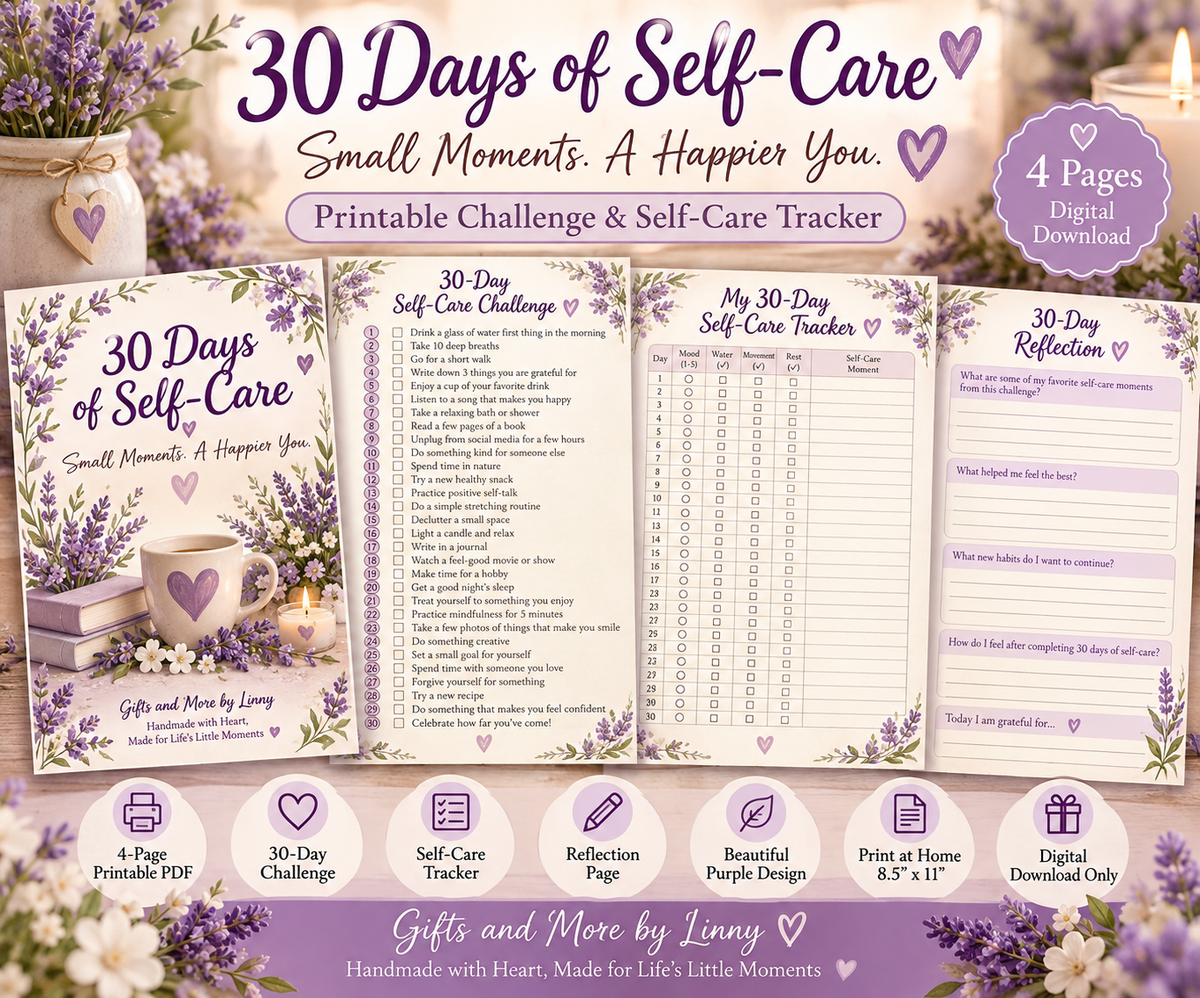30 Days of Self-Care – Printable Challenge & Self-Care Tracker