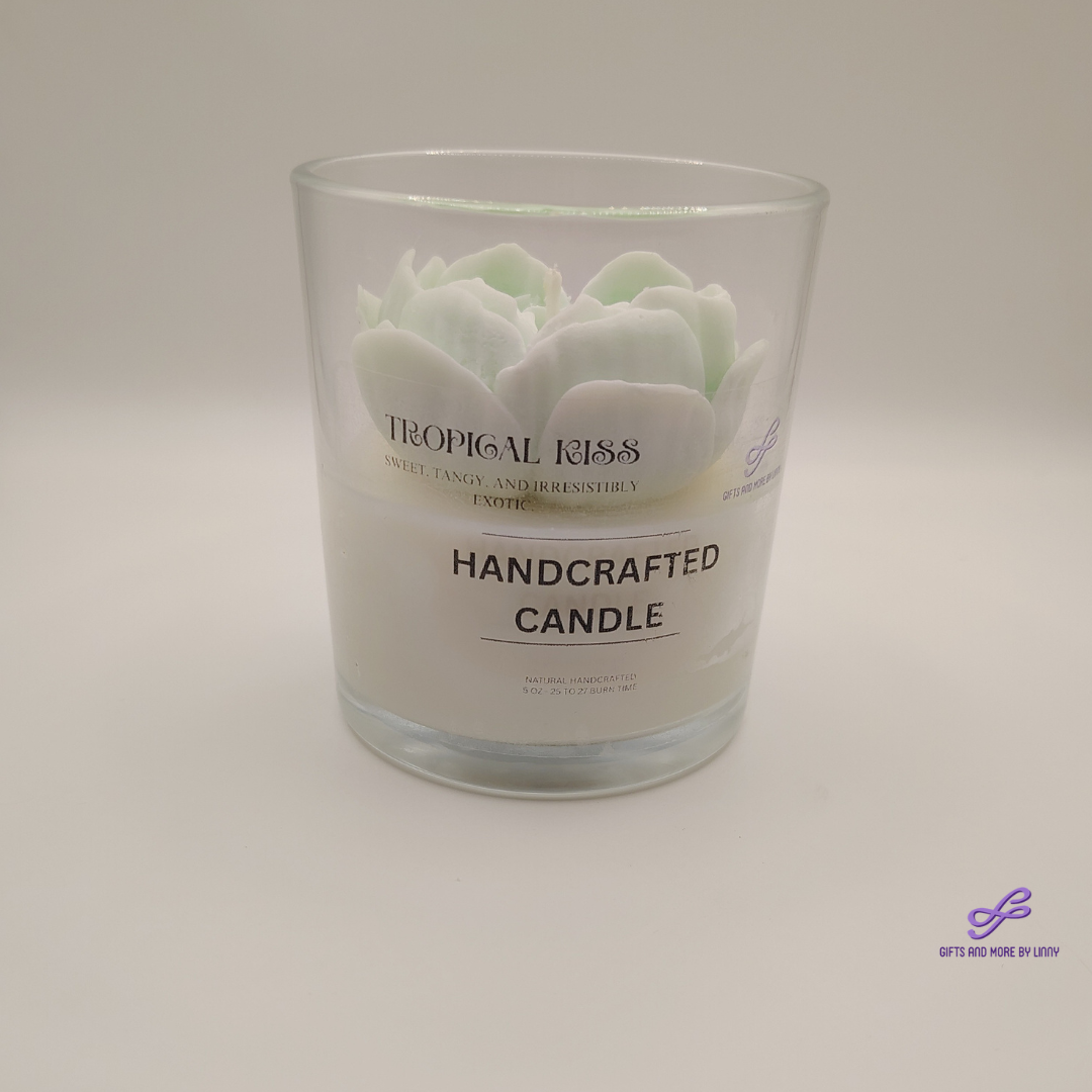 Rose Heart Glow Handcrafted Candle 8oz Jar