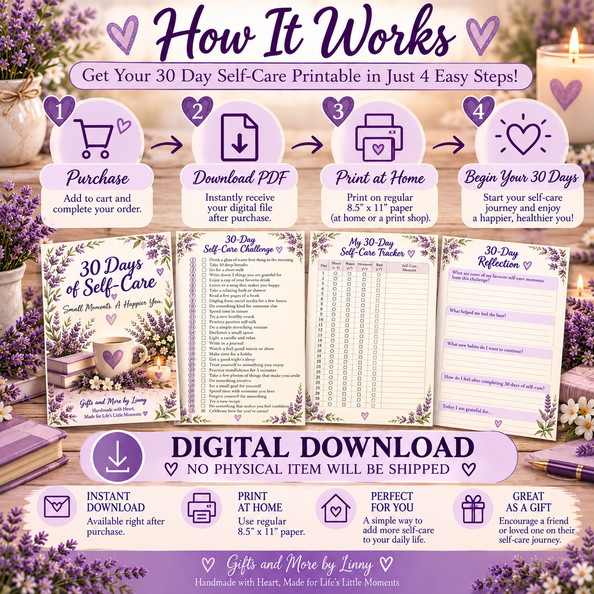 30 Days of Self-Care – Printable Challenge & Self-Care Tracker