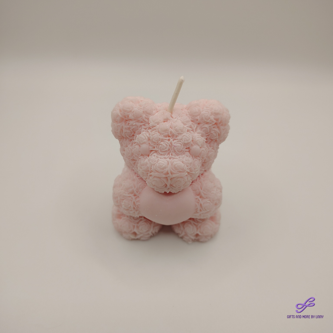🧸 Teddy Bear Heart Candle