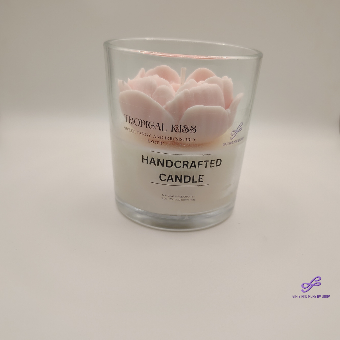 Rose Heart Glow Handcrafted Candle 8oz Jar