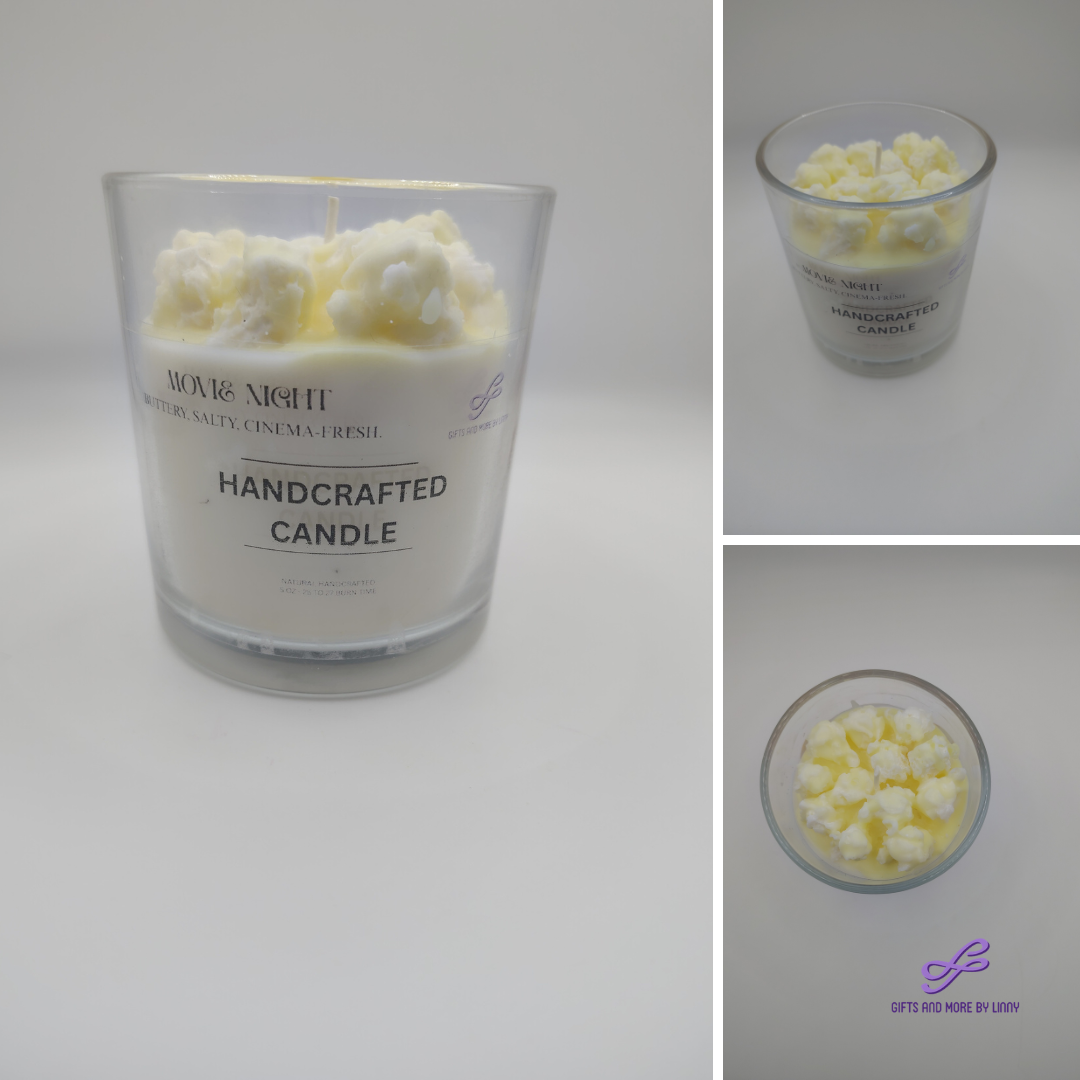 Movie Night Handcrafted Candle 8oz Jar