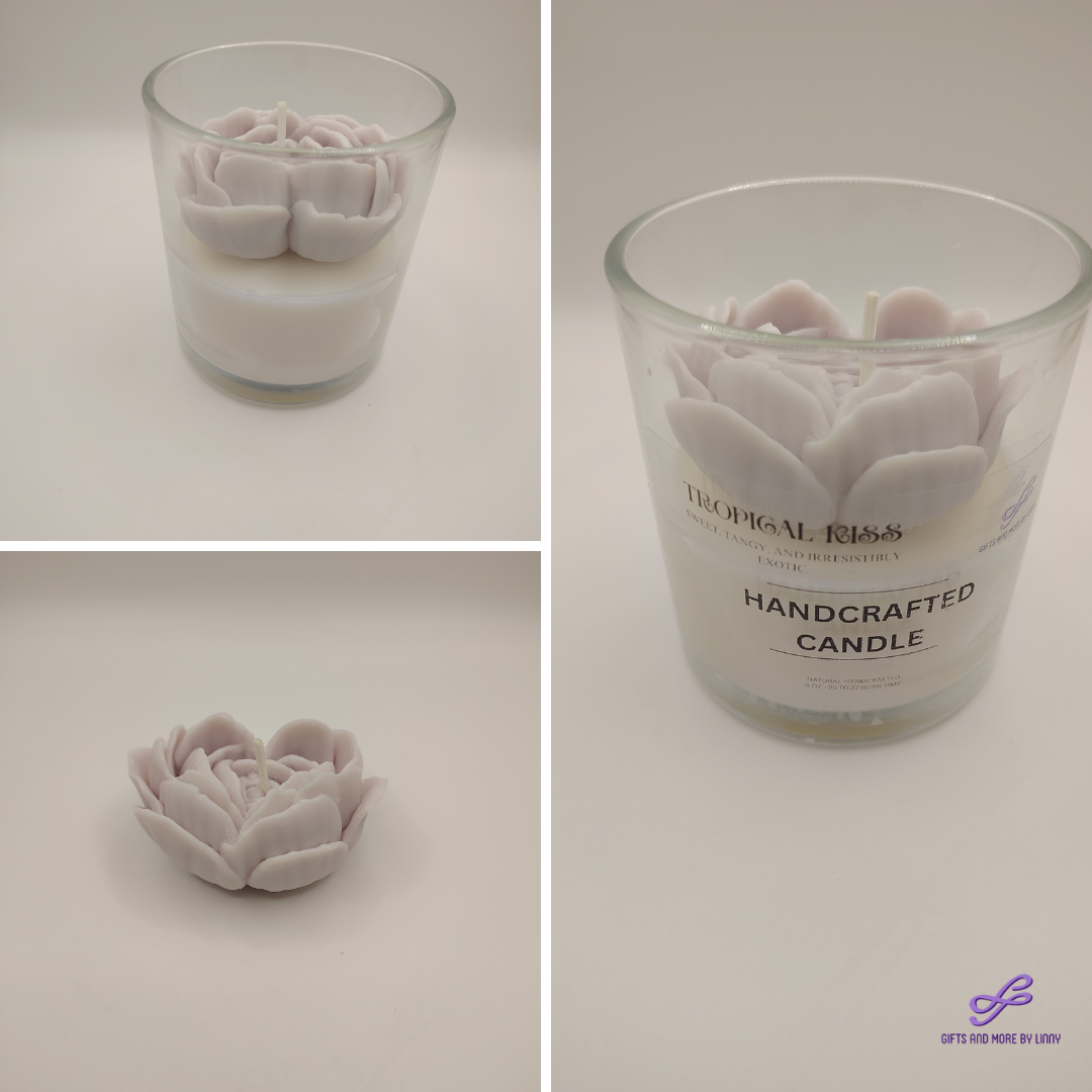 Rose Heart Glow Handcrafted Candle 8oz Jar