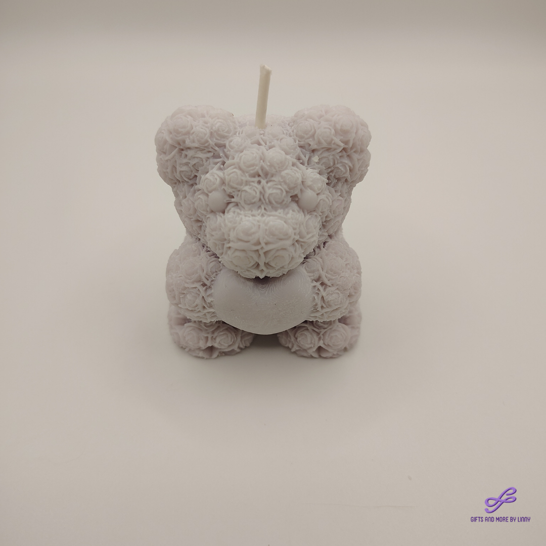 🧸 Teddy Bear Heart Candle