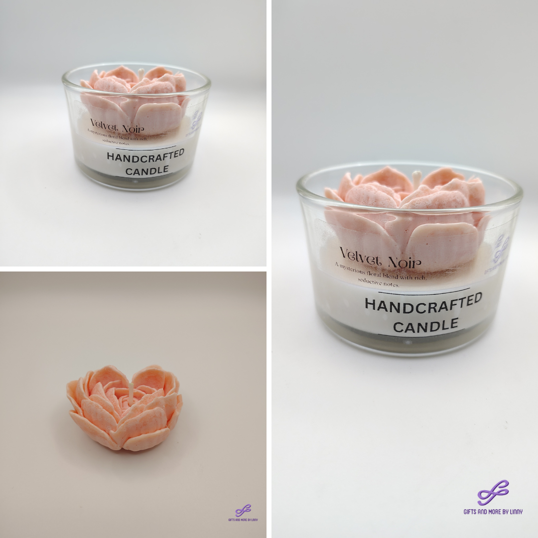 Rose Heart Glow Handcrafted Candle 4oz Jar - Blushing Heart