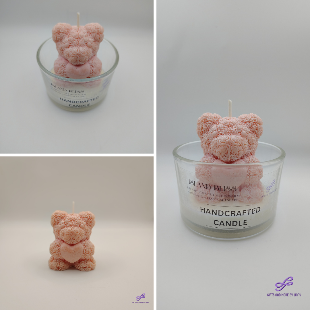 Bear Hugs & Love Handcrafted Candle 4oz Jar - Blushing Heart
