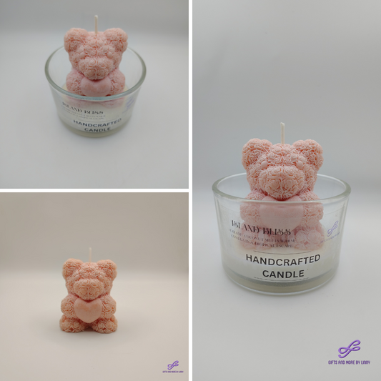Bear Hugs & Love Handcrafted Candle 4oz Jar - Blushing Heart