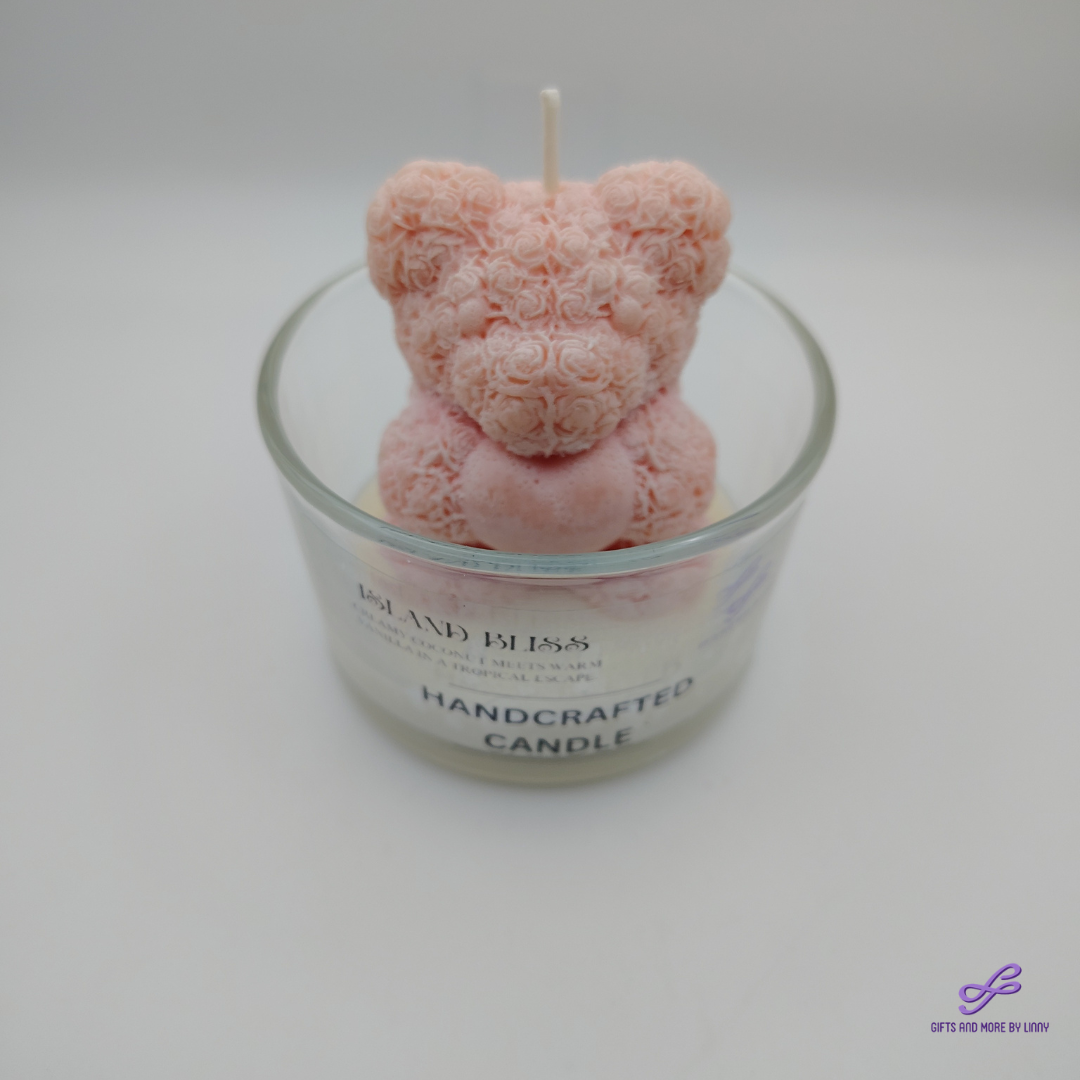 Bear Hugs & Love Handcrafted Candle 4oz Jar - Blushing Heart