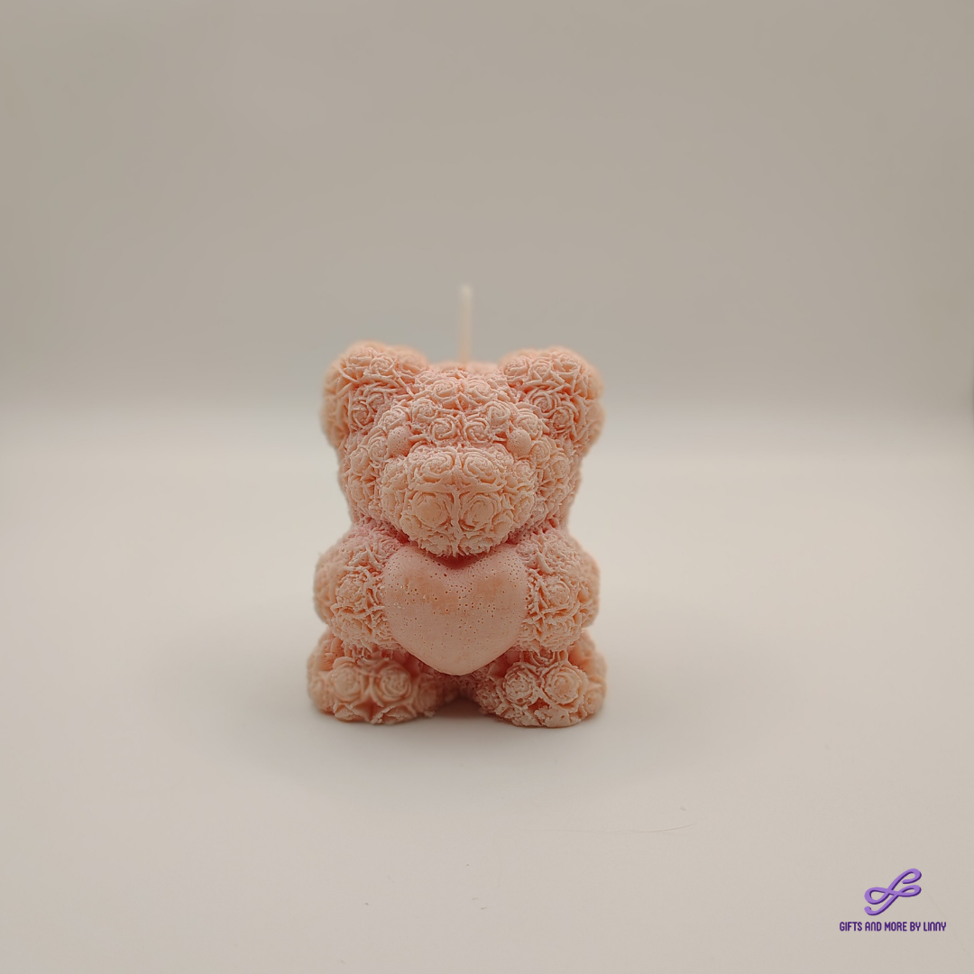 Bear Hugs & Love Handcrafted Candle 4oz Jar - Blushing Heart