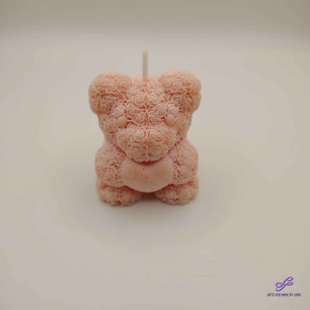 🧸 Teddy Bear Heart Candle