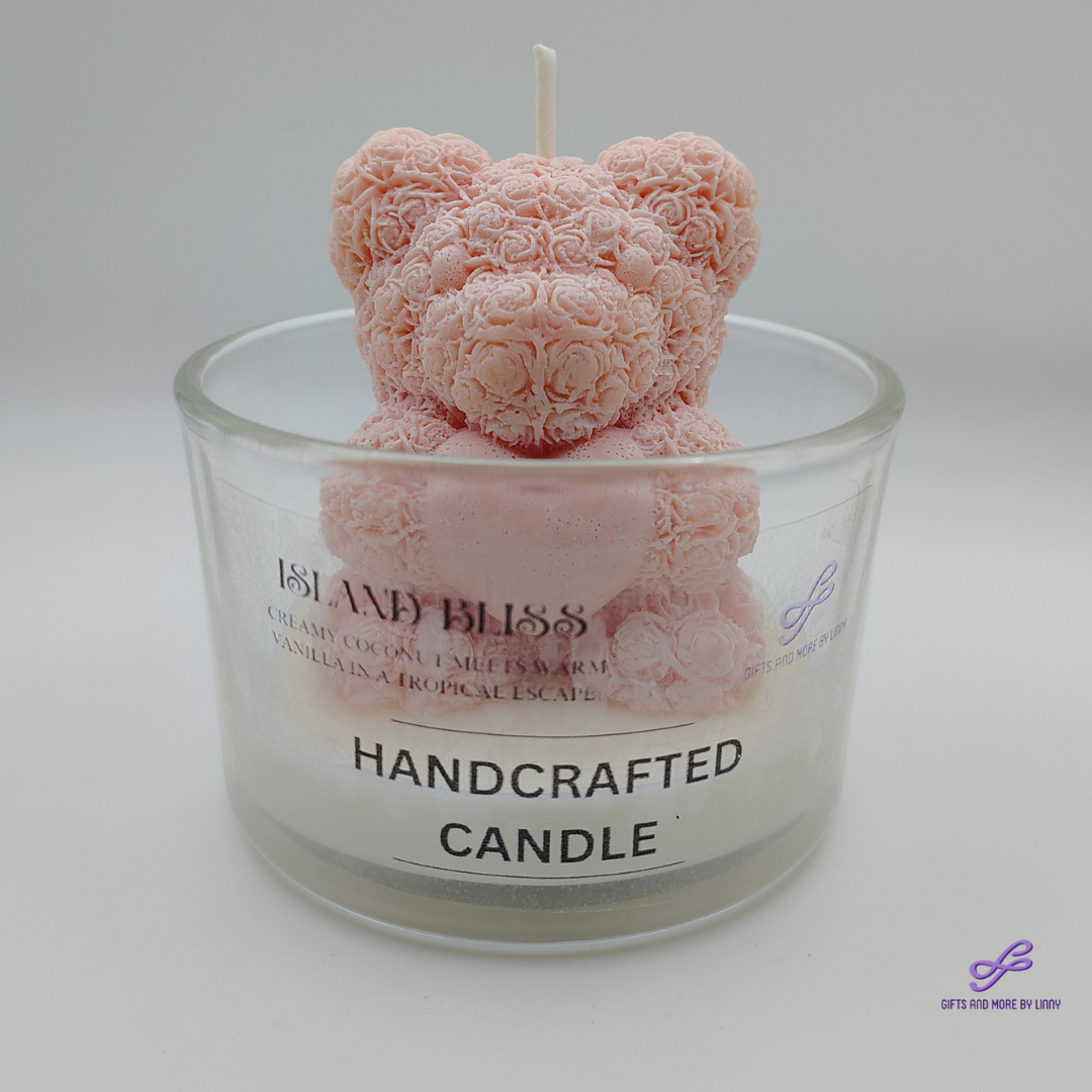 Bear Hugs & Love Handcrafted Candle 4oz Jar - Blushing Heart