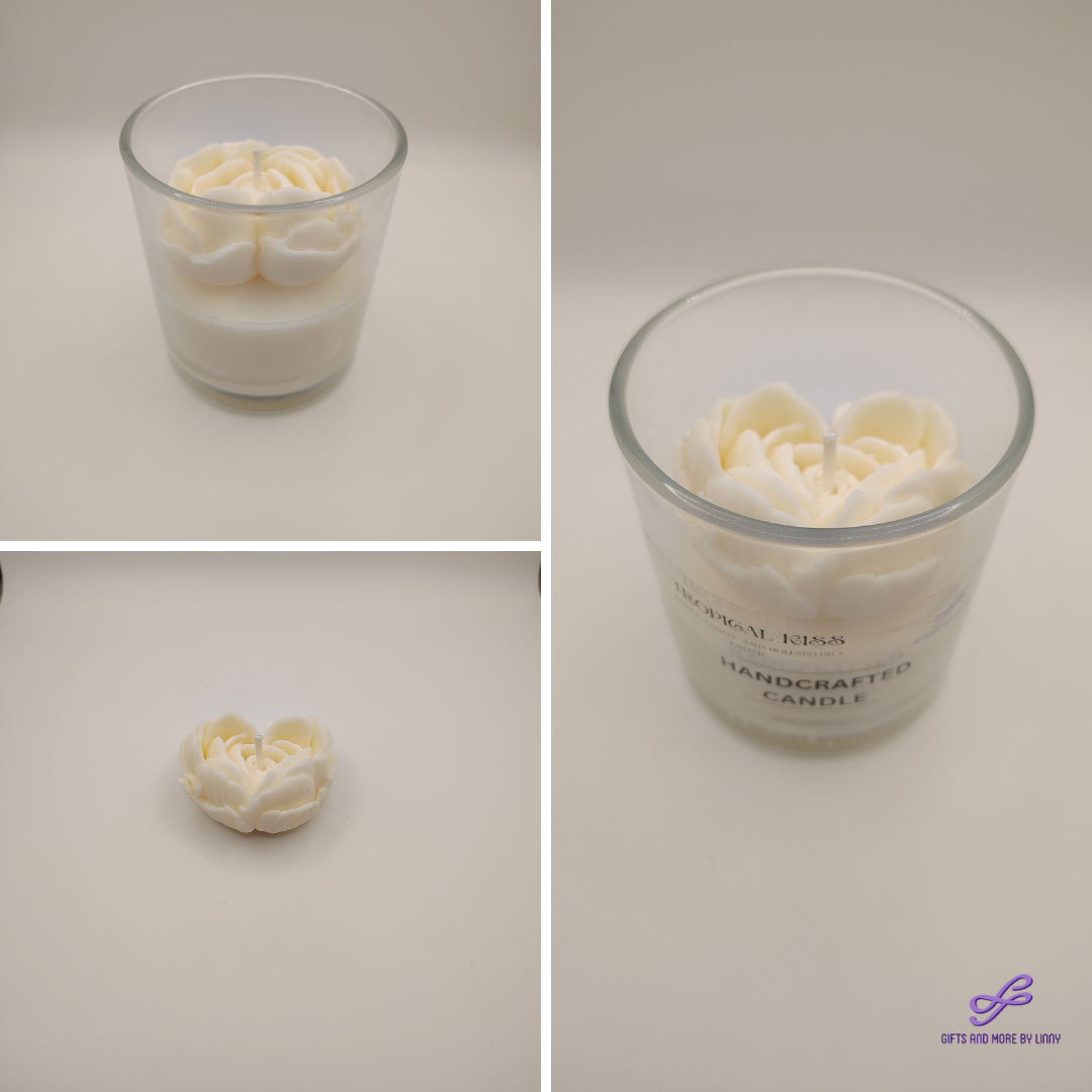 Rose Heart Glow Handcrafted Candle 8oz Jar