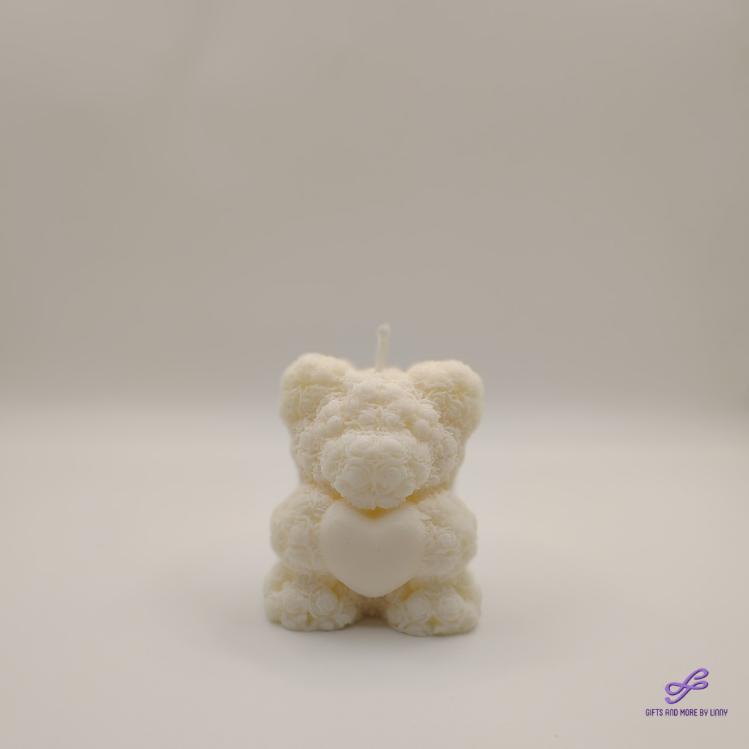 🧸 Teddy Bear Heart Candle