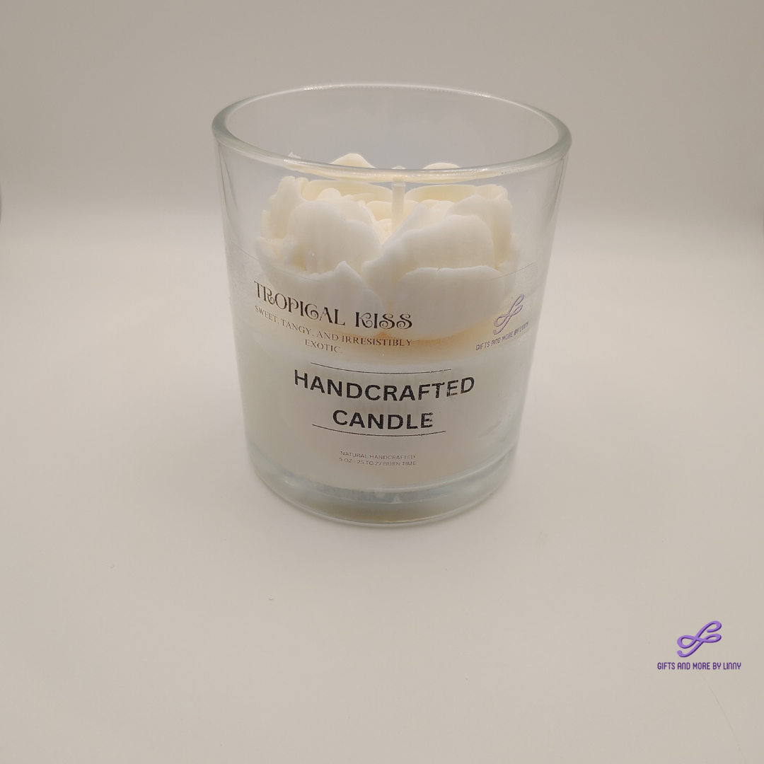 Rose Heart Glow Handcrafted Candle 8oz Jar