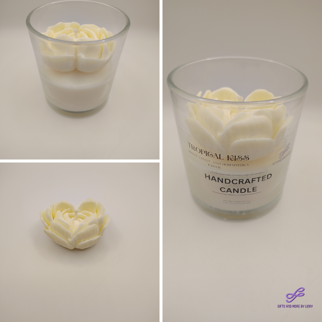 Rose Heart Glow Handcrafted Candle 8oz Jar