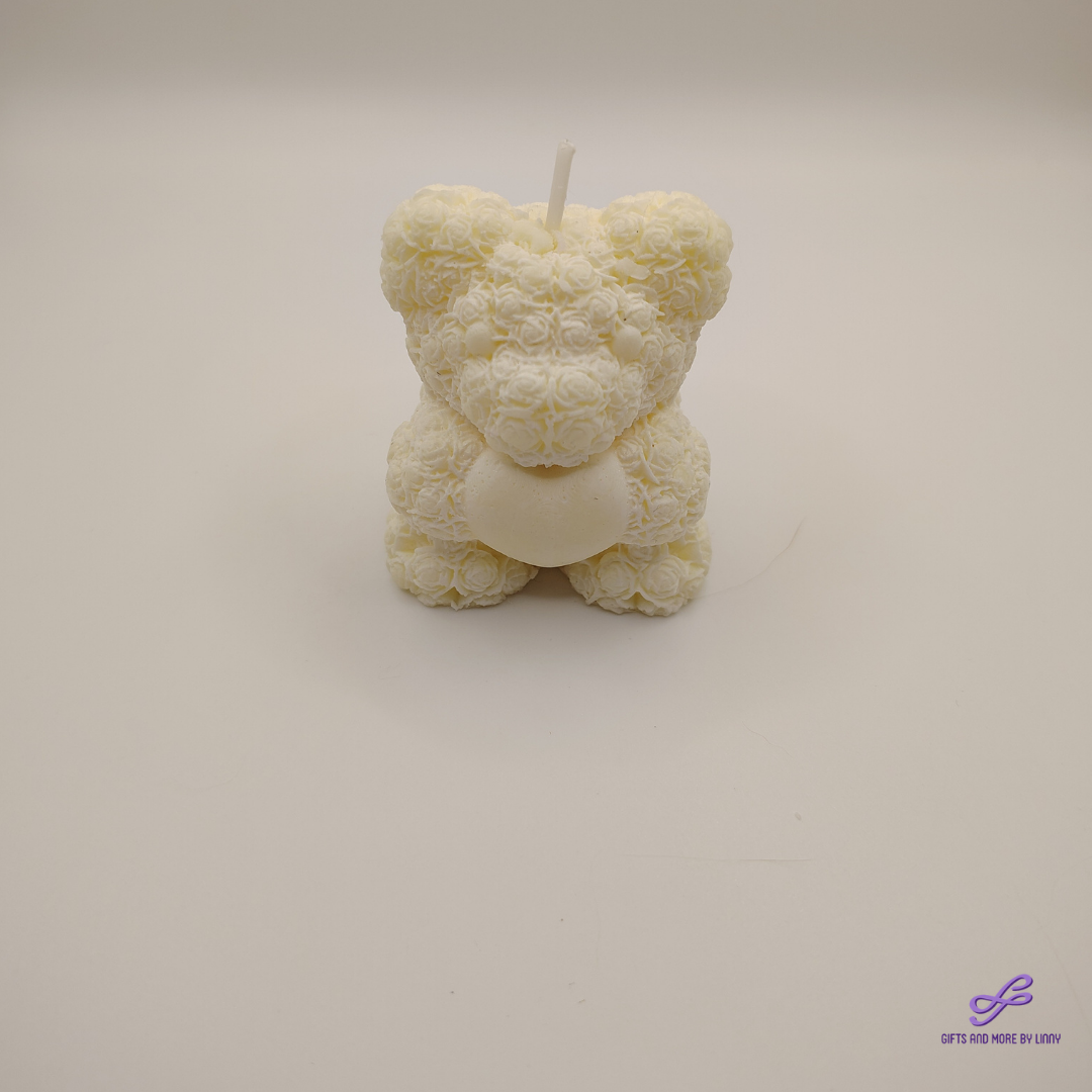 🧸 Teddy Bear Heart Candle