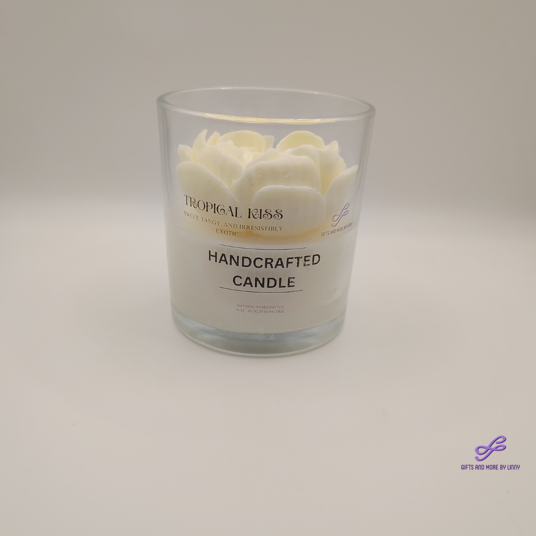 Rose Heart Glow Handcrafted Candle 8oz Jar