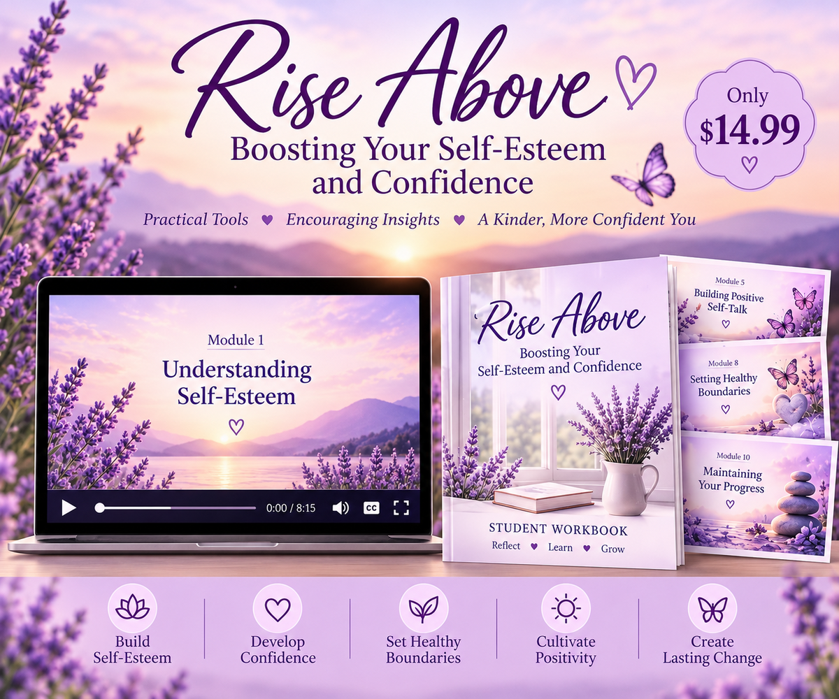 Rise Above confidence digital course cover, $14.99
